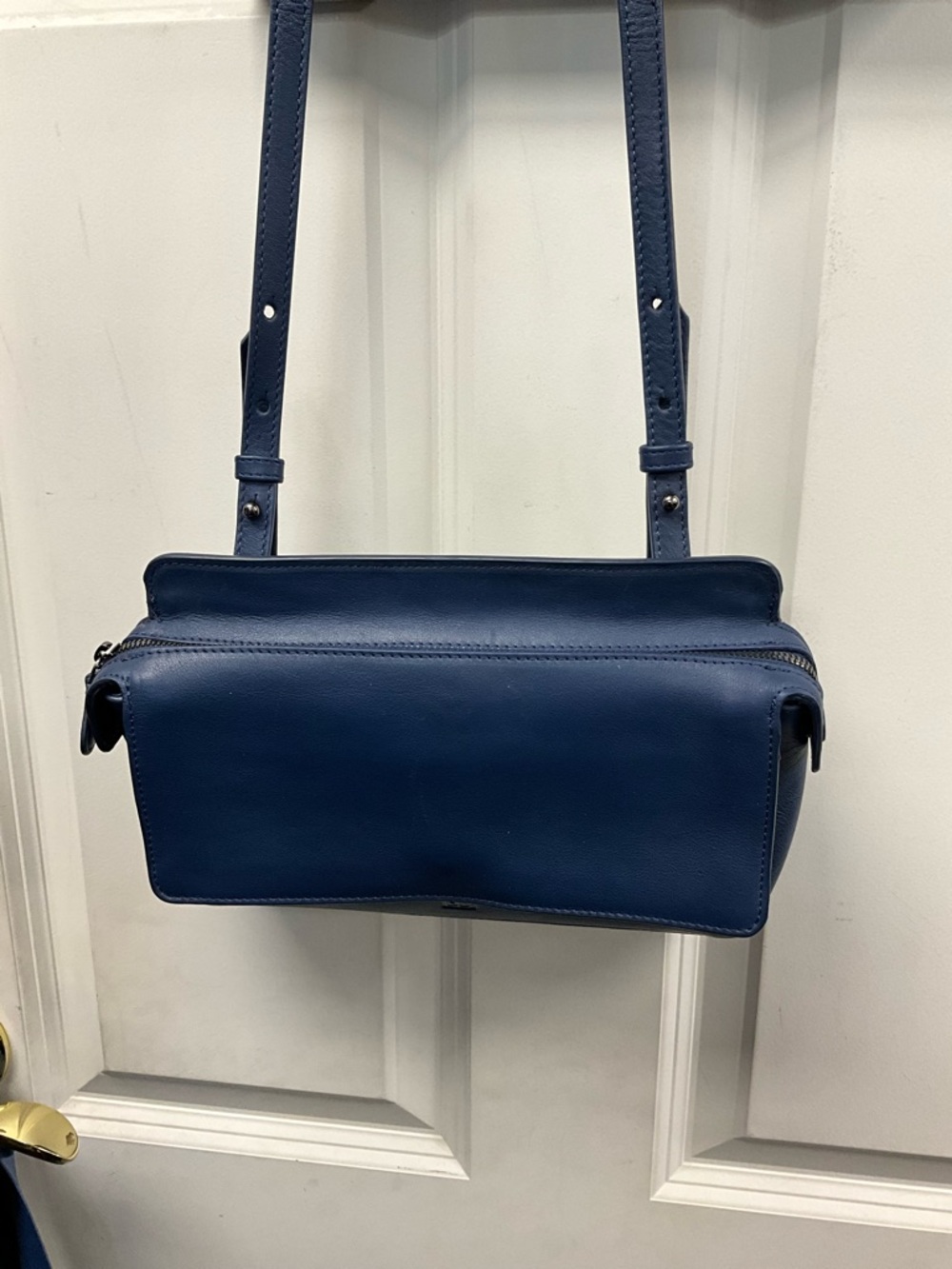 Blue Leather Crossbody Bag - Contemporary Women's Shoulder Purse
